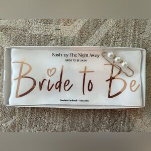 Bride to Be Sash with Pearl Pin